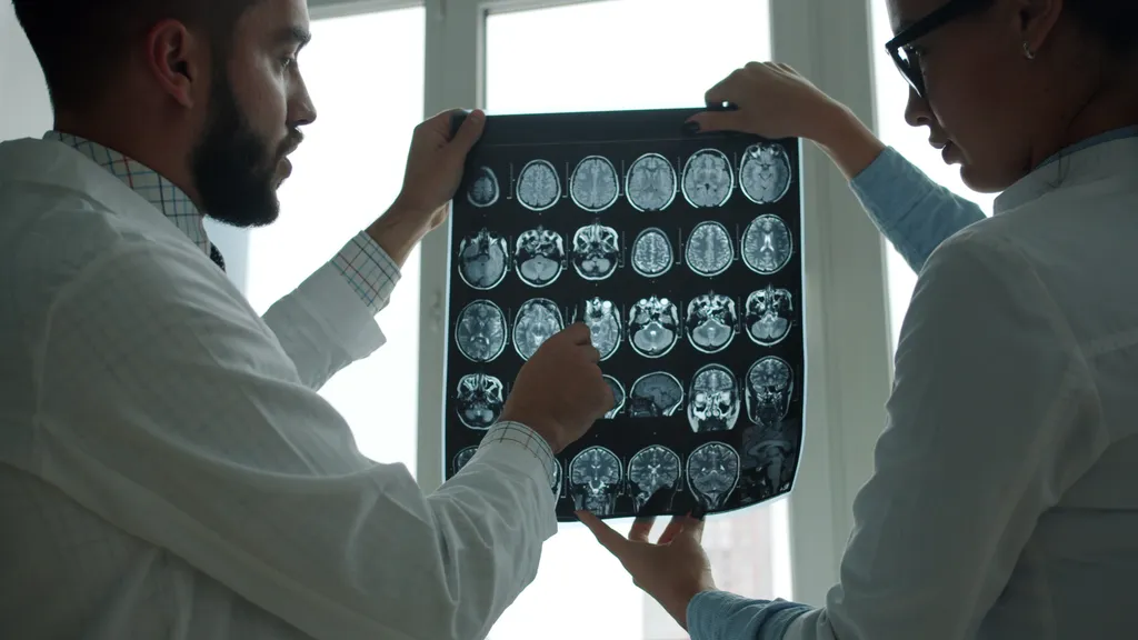 پزشک در حال بررسی تصاویر ام‌آر‌آی